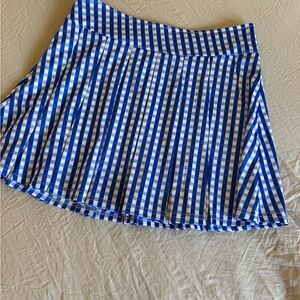 Blue and White Checkered Women's Skirt